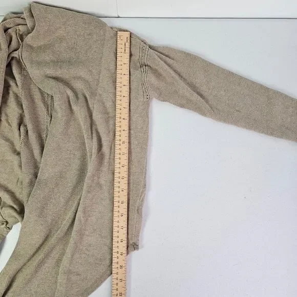 DKNY Jeans Women's XS Beige Open Front Shawl Collar Light Long Sleeve Cardigan - Picture 7 of 12